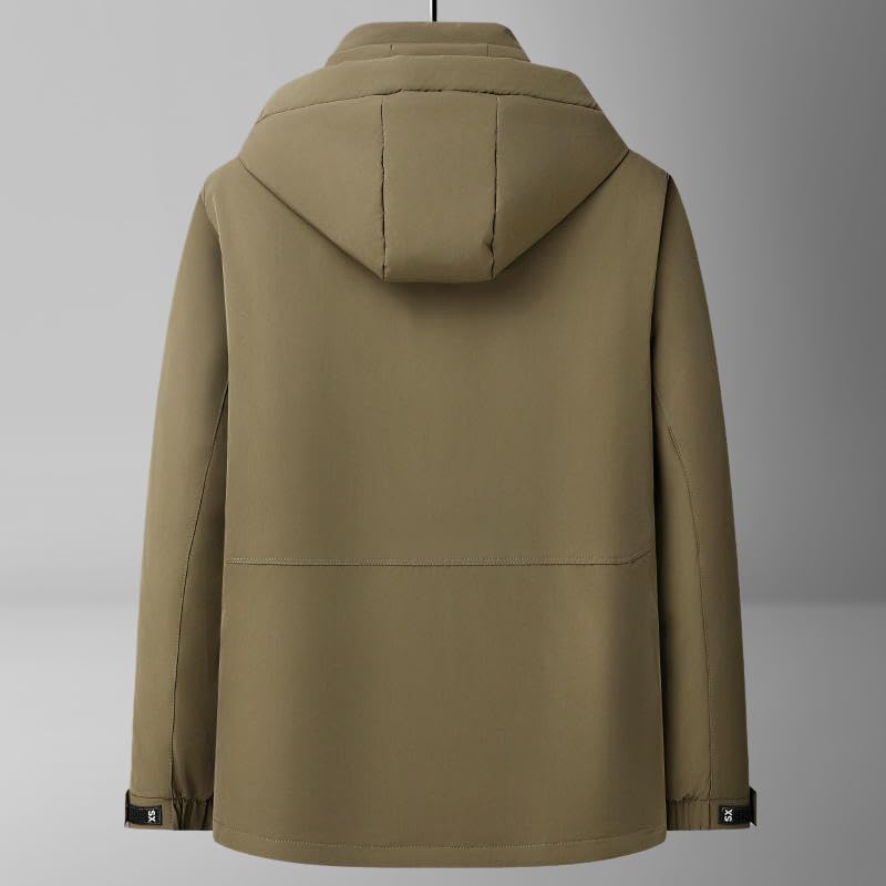 Chaqueta de plumón con capucha para hombre para evitar el frío en invierno al aire libre casual 3