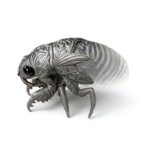 Pendentif cigale en argent 925 fait main, l'histoire d'une renaissance en cristal blanc