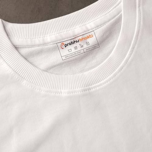 Image of prabhu bhakti Men's Oversized Mahabali Hanuman Printed T-Shirt |Back Print Drop Shoulder Pure Cotton Oversized Tshirt for Men