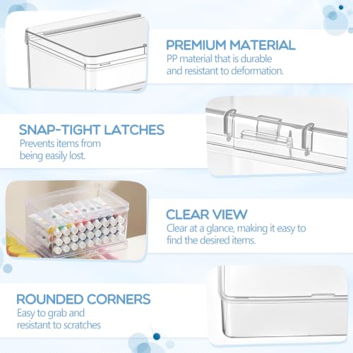 Image of Jetec 6 Pieces Mini Plastic Clear Beads Storage Containers Box for Collecting Small Items, Beads, Jewelry, Business Cards, Game Pieces, Crafts (4.3 x 3 x 2.2 Inch)