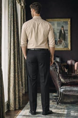 Image of Louis Philippe Men's Slim Fit Everyday Smart Wear Comfort Stretch Work Ready Solid Formal Trouser