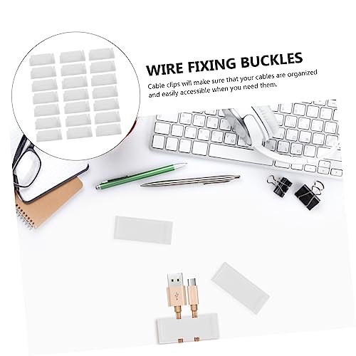 50 piezas Clips para fijar cables USB organizadores de cables para escritorio en casa u oficina miniatura 5