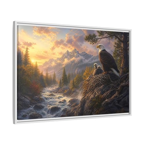 Décoration murale aigle aigle royal paysage montagne coucher soleil