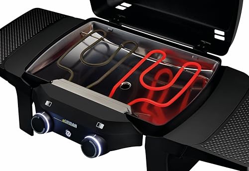 Enders® eURBAN 2, Tischgrill, emaillierter Gussrost, abnehmbare Seitenablage, Enders® Elektrogrill, Tragbarer Kompaktbarer Elektrogrill, Balkongrill, #9718, Schwarz – Bild 4