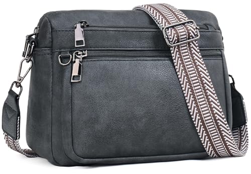 Image of MUIIKOLA Cross Body Bag Women,Crossbody Bags For Ladies,PU Leather Medium Shoulder Handbags Built in Wallet Adjustable wide shoulder straps
