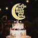 Auteby Love You To The Moon and Back Cake Topper - Gold Glitter Cake Decoration for Wedding Party