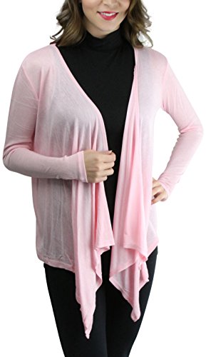 Image of ToBeInStyle Womens Open Front Long Sleeve Lightweight Asymmetrical Draped Cardigan with Side Pockets