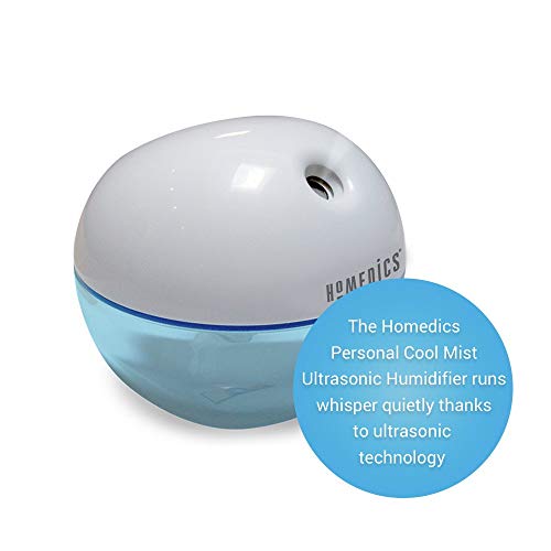 Homedics Ultrasonic Personal Humidifier – Small Portable Air Humidifiers For Bedroom, Plants, Office, Travel – Top-Fill 200 Ml Cool Mist Humidifiers, White #TOP2