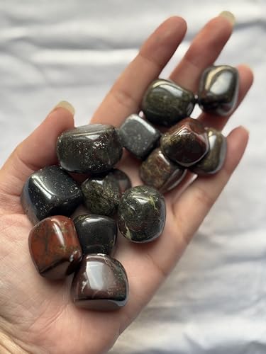 Image of Tumbled Stones, Natural Crystal Healing Stones, Home Office Decor, Aquarium Decorative Pebbles, Vase Fillers (Dragon Blood, 50)
