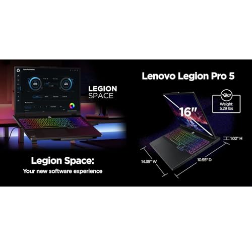 Image of Lenovo Legion Pro 5 AI Gaming Laptop 16.0 inch 165Hz OLED WQXGA Display | (AMD Ryzen 7 8745HX, GeForce RTX 5060 8GB, 64GB DDR5, 4TB SSD, RGB KB, WiFi 7, Webcam, Bluetooth 5.4, Win 11 Pro)