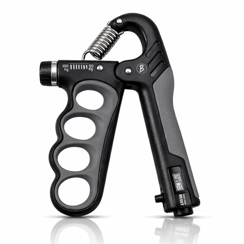 Image of Btag Advanced Hand Grip Exerciser with Counter - Heavy-Duty 100 KG Forearm & Wrist Strength Trainer (Black)