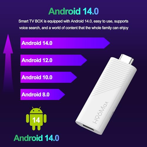 H96 MAX Android 14.0 TV Stick ATV Quad-Core WiFi6 2.4G/5.8Ghz BT5.0 4K AV1 Ultra HD Voice Control Smart Home Player - Thumbnail 4