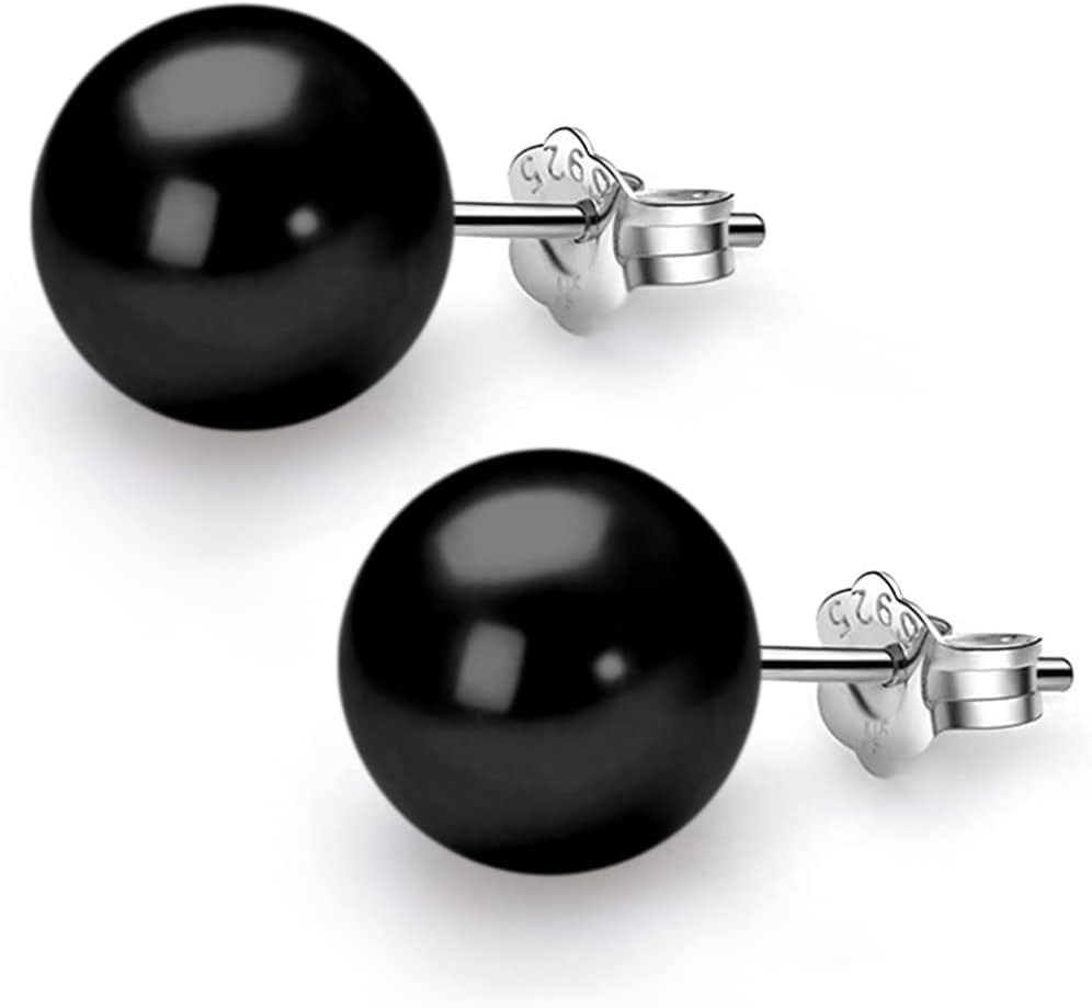 HighSpark Classic Pearl Earrings for Women | 92.5 Sterling Silver & Brilliant Lustre Pearls | Lovely Gift for Women & Girls
