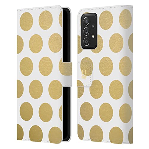 Protection Cuir Galaxy A52s 5G Étui Portefeuille Pois Or 2021
