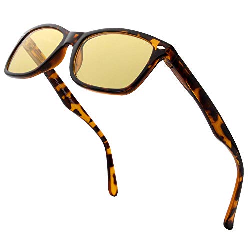 Image of VITENZI Night Vision Glasses for Men and Women Anti Glare Safety for Night Day Driving HD Yellow Tinted Sunglasses Prato