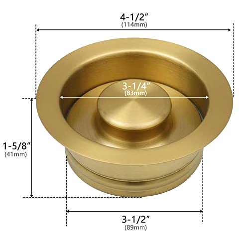 Starstar Kitchen Sink Flange Stopper Garbage Disposal Flange For Fit 3-1/2 Inch Standard Sink Drain Hole (Gold) #TOP1