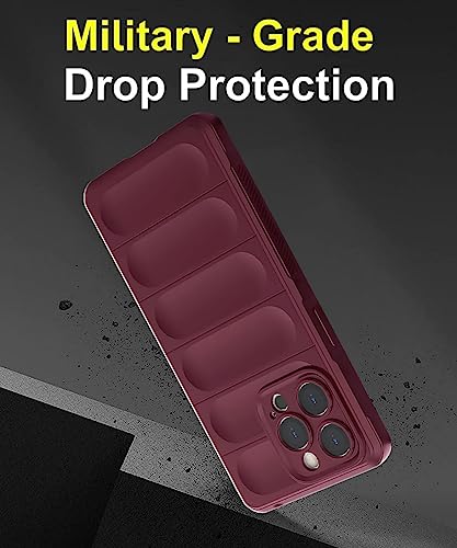Image of WOW IMAGINE Ultimate Silicon Back Cover Case for Apple iPhone 13 Pro | Military Grade Drop Protection Shockproof Bumper | Anti-Slip Grip | Scratch Proof Micro-Fibre Cloth Inside (Crimson Red)