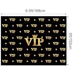 VitalCozy 6.5 x 5 Ft VIP Photography Backdrop Red Carpet Event Movie Award Backdrop Crown Star Black Photo Studio Backgrounds Polyester Fabric Celebrity Activity Ceremony Banner Props Decorations - Image 2