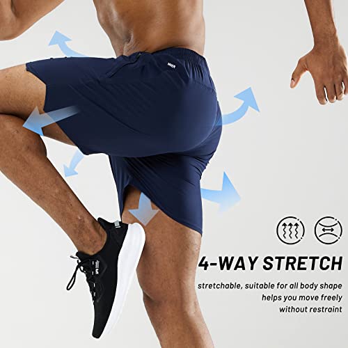 Image of MIER Men's Workout Running Shorts Lightweight Active 5 Inches Shorts with Pockets, Quick Dry, Breathable