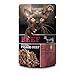 LEONARDO Frischebeutel [16x70g Beef mit Fleischstreifen] Pulled Beef | Getreidefreies Nassfutter für Katzen | Alleinfuttermittel Katzenfutter