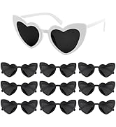 ACO-UINT 10 Pack Heart Sunglasses for Women (White and Black)