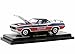 M2 1971 Plymouth Barracuda 440 Pearl White w/Blue & Red Stripes & Black Top Ltd Ed to 6550 pcs Worldwide 1/24 Diecast Model Car Machines 40300-96 A