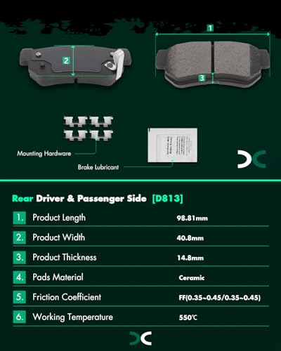 Image of SCITOO D864 D813 8PCS Front and Rear Ceramic Brake Pad Sets | Fit For Hyundai For Santa Fe 2001-2006,For XG300 2001,For XG350 2002-2003