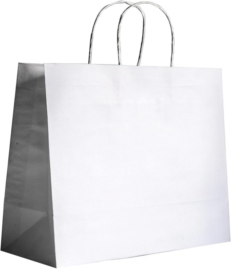 Customized Printed Paper Bag Size(W x G x H): 12" x 4" x 9" Color: White (Pack of 50) Suitable For Gift Packing, Retail Shops