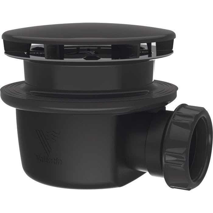 Valentin Bonde de Douche Horizontale - Ø 90 mm - Extra Plate - Noire