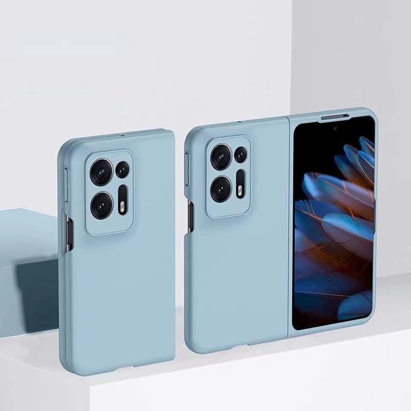 Jarttarn Matte Hard Compatible with Oppo Find N2 5G Case Rubber Folding Plastic 360 Protection Cover (Sky Blue)