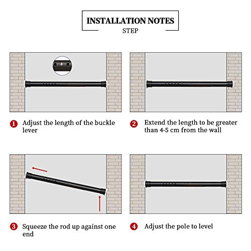 Room Divider Tension Curtain Rod For Windows 141 to 161 Inch Extra Long Tension Rods Outdoor Curtain Rod,Adjustable Spring Window Curtain Tension Rod Pressure Extendable Curtain Rod,White - Thumbnail 3