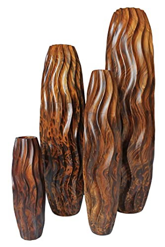 Vase à fleurs en bois de manguier 61 cm : sublimez vos angles vides sans risque de casse