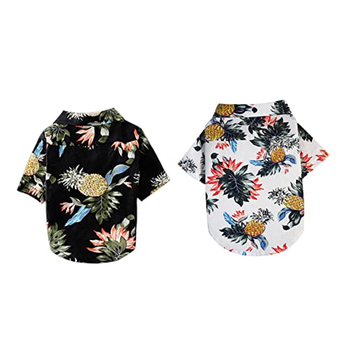 Milisten Hawaiana para Perros Adorable Transpirable de Verano para Mascotas Ropa de Moda para Cachorros Azul Marino
