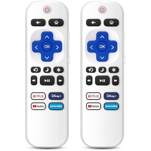 (Pack of 2) Remote Control Only for TCL Onn Hisense Sharp Philips Westinghouse Insignia Element TLC Roku Smart TV Remotes Replacement-1 Year Warranty