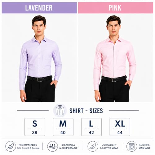 Image of Men's Solid Formal Shirt | Premium Cotton Rich Full Sleeves Shirt | Comfort Fit Office Wear Shirt with Single Chest Pocket | Stylish Casual & Formal Shirt for Men
