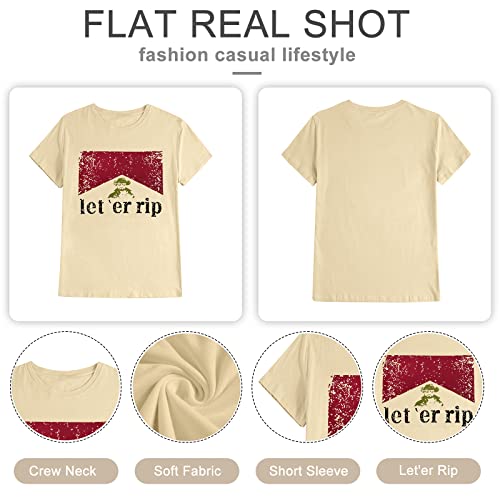 Let 'Er Rip Cowboy T-Shirt Vintage Graphic Cowgirl Tees Casual Country Tv Show Tops (Apricot, M) #TOP5