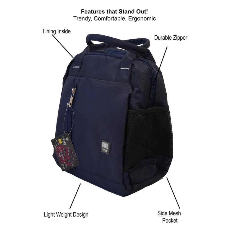 Image of FLUXY Lunch Bag for Office Men & Women | 1000D Fabric | Water-Resistant, Leakproof with Large Capacity (Black) | for Work, Students, Office, Picnic, Travel, College & School (Blue)