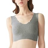 ノンワイヤーブラジャー 綿混 低刺激でラクな着け心地 うるおい保湿加工 完全無縫製【キレイラボ】ハーフトップブラ