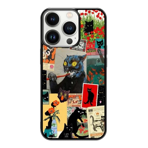 qizjio Cat Phone Case Shockproof Protective Collage Cases for iPhone 13 Pro