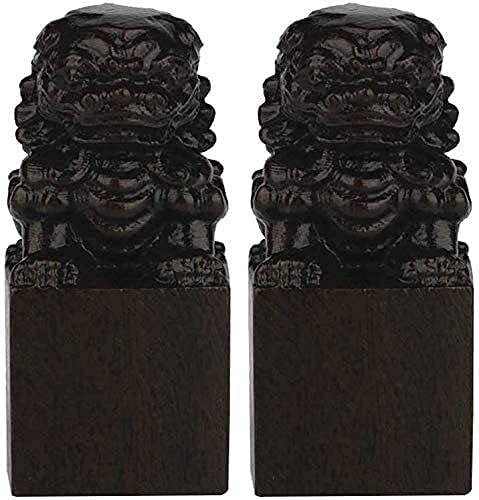 Lions de Pékin Feng Shui en bois noir pour harmoniser votre salon et bureau