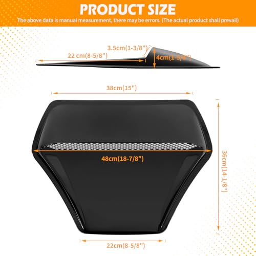 Image of DREAMOTOR Hood Scoops For Cars, Universal Hood Scoop Vents, Automotive Hood Scoops for Trucks Compatible with F150 F250 F350 Dodge Ram 1500 2500 Toyota Tundra GMC Sierra 1500 2500 Jeep Wrangler