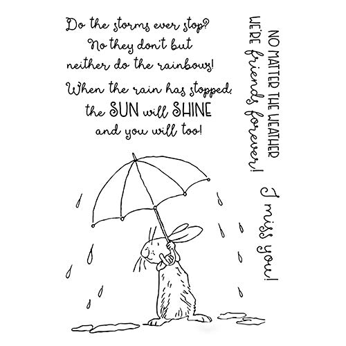 Juego de troqueles y sellos de metal para hacer tarjetas cuando la lluvia ha detenido el sol brillará y tú también, frases de amistad, sellos transparentes para manualidades de papel, álbumes de