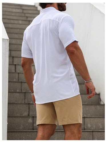 SOLY HUX Men's Casual Tracksuit Button Down Shirt and Drawstring Waist Short Sets Summer 2 Piece Outfits2