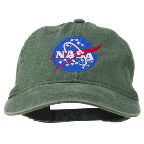 e4Hats.com NASA Insignia Embroidered Pigment Dyed Cap - Dk Green OSFM