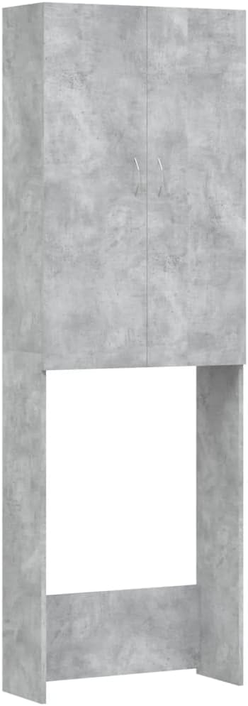 vidaXL Mobile per Lavatrice Grigio Cemento 64x25,5x190 cm