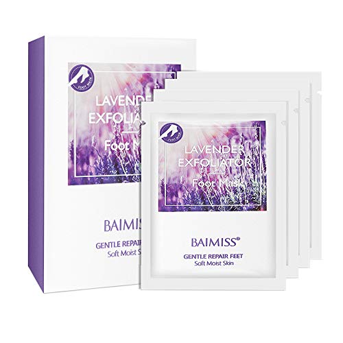 Wumal 4 Pairs Foot Peel Mask, Exfoliating Calluses & Dead Skin Remover, Repair Rough Heels, Get Silky Soft Baby Feet in 1-2 Weeks, Perfect for Men & Women - Natural Treatment - Lavender Scented