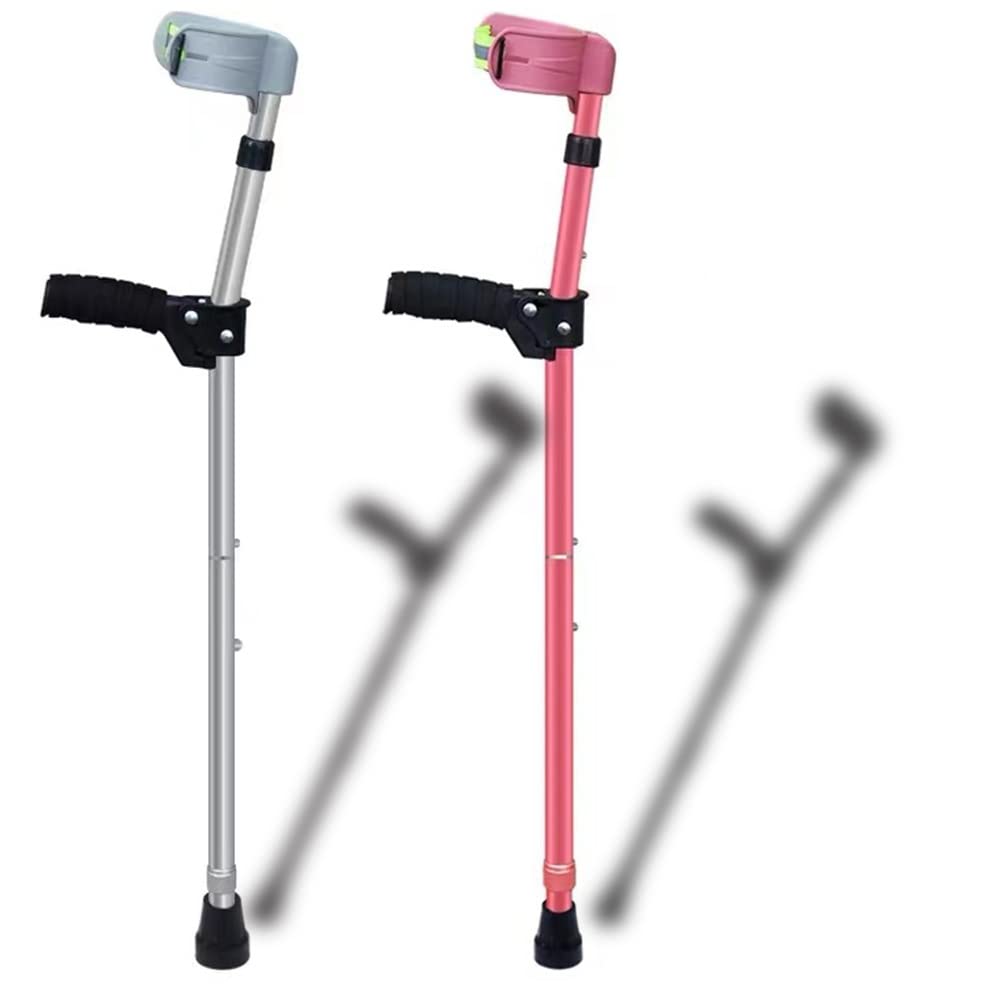 Bastón para Niños, Muletas De Antebrazo Regulables En Altura, Muleta Ajustable, Muletas Axilares Plegables, con Base Antideslizante, Altura Aplicable: 110 Cm -140cm (Color : Gray, Size : X1)