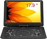 17.9' Region Free Portable DVD Player with 6 Hours Rechargeable Battery, Large 15.6” Screen DVD Player Sync TV Support USB/SD Card and Multiple Disc Formats, High Volume Speaker Black