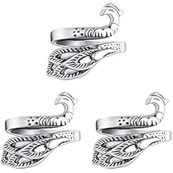 Patines Tejidos A Crochet ASTER 3 uds Lazos ajustables para tejer lazo de ganchillo dedal Knitting Loopaccesorios de lazo de ganchillo guía para hilo de dedo lazos de tejer (plata)