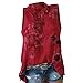 Xmiral Canottiere Canotta Canottiera Canotta Donna Casual Stampa Floreale Camicetta Allentato Bottone Senza Maniche ( 4XL,1rosso )